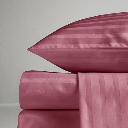 Haus & kinder Cotton Elastic Fitted Bedsheet King Size 2 Pillow Covers | Colour Roseberry