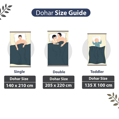 Divine Casa 120 GSM Microfiber Single Kids Dohar Soft & Lightweight Throw Blanket Tree Motif Pattern Colour Navy Blue & White