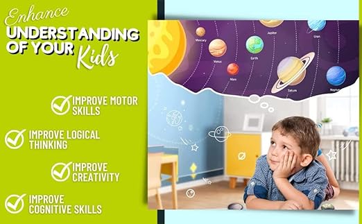 Fiddly's Solar System Wooden Puzzle for Kids | Educational Stm Toy