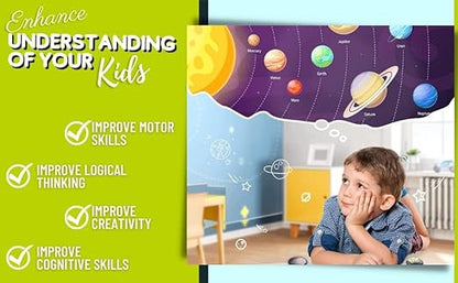 Fiddly's Solar System Wooden Puzzle for Kids | Educational Stm Toy