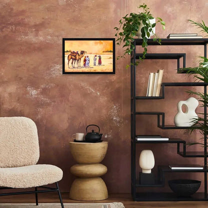 ArtX Paper Village Scene Framed Wall Art Painting AXI00285-VIL