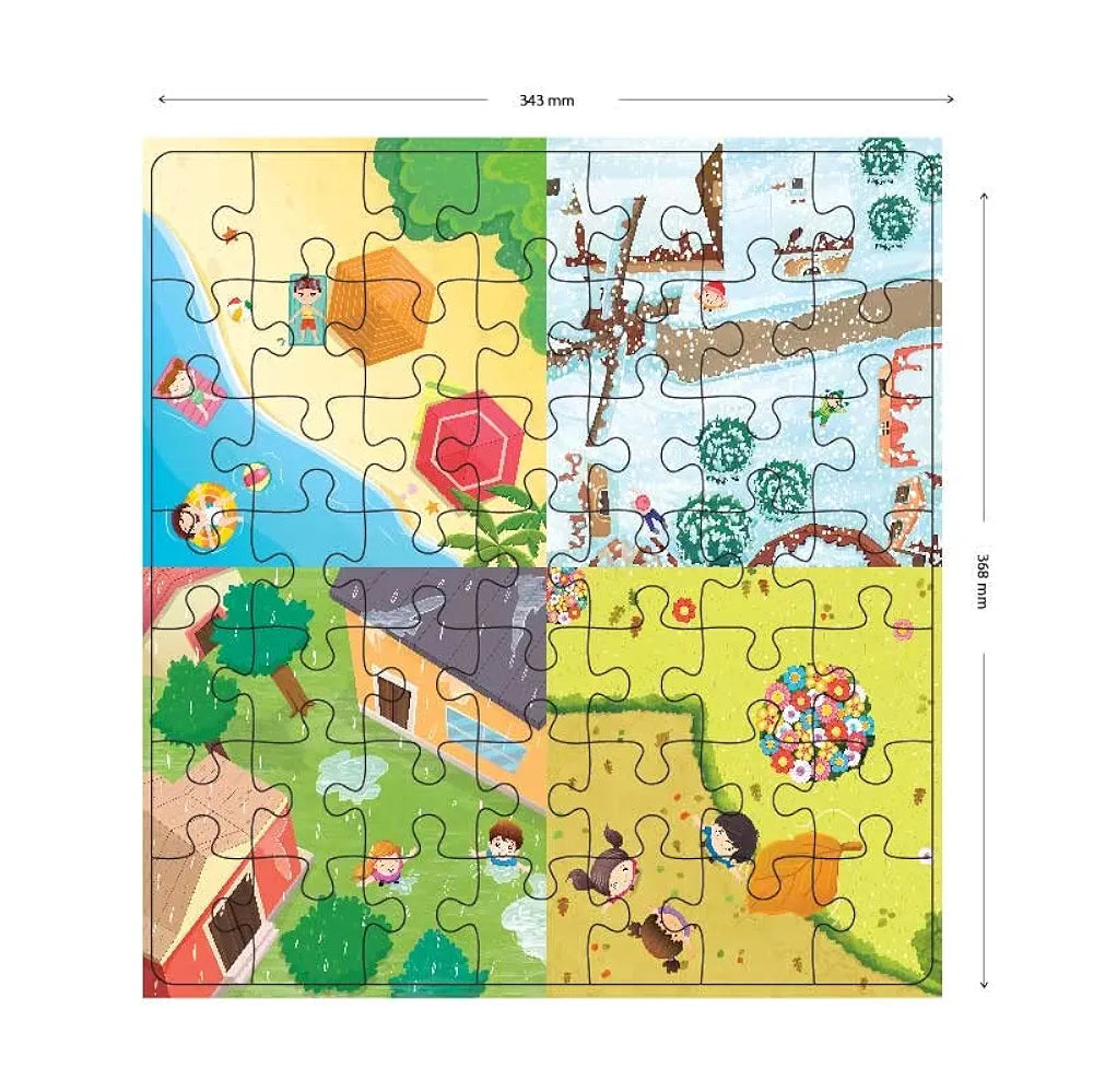Popcorn Games & Puzzles Seasons 49 Piece Kids Jigsaw Game Puzzle - Science Educational Toys for Kids Children 5+ Years