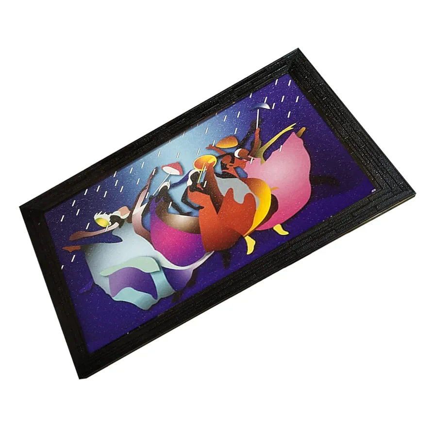 Lifehaxtore Wooden Framed Modern Art Rain Painting Zen Modern Art - Model 1