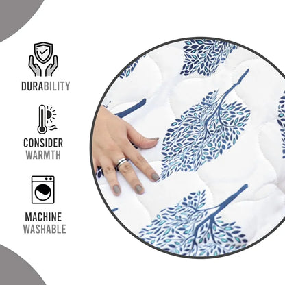 Divine Casa 120 GSM Super Soft Microfiber Geometric Winter Single Bed Size Comforter/Duvet/AC Blanket/Quilt Colour Blue TC - 120