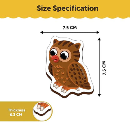 Mini Leaves Jungle Birds Wooden Fridge Magnets | Colorful Shape Learning Toy Set | Preschool Refrigerator Magnet Toys for Kids