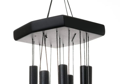 Tej Gifts - Feng Shui Metal Wind Chime 7 Pipes Black Rods