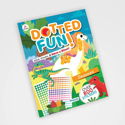 Dinosaurs Dotted Fun Sticker Book for Kids Age 2+ I 800+ Dotted Stickers I 16 Pages + 4 Sticker Sheets I Fun Preschool Activity Book By Majestic Book Club