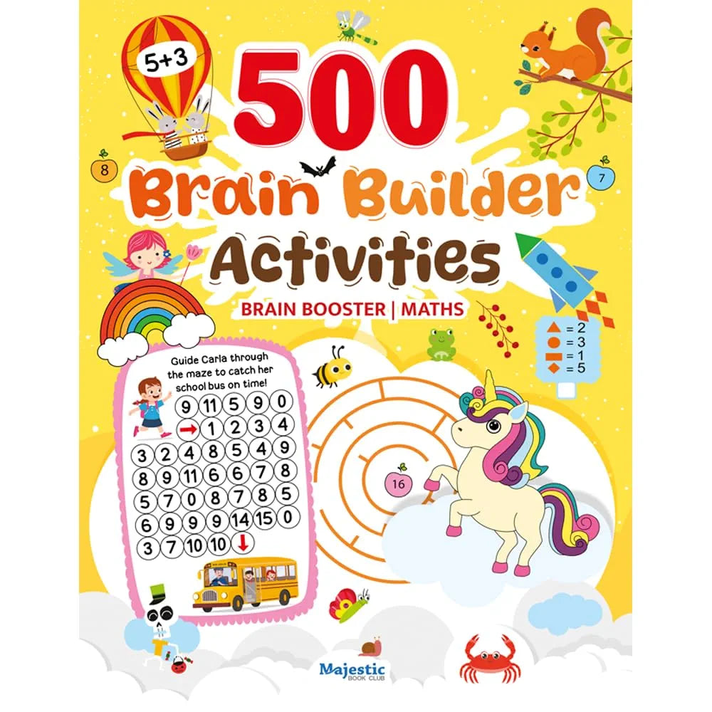 500 Brain Builder Activity Book for Kids Age 4+ | Maths & Brain Booster Activities | Early Learning Workbook with Matching Games, Puzzles, Number Activities & More