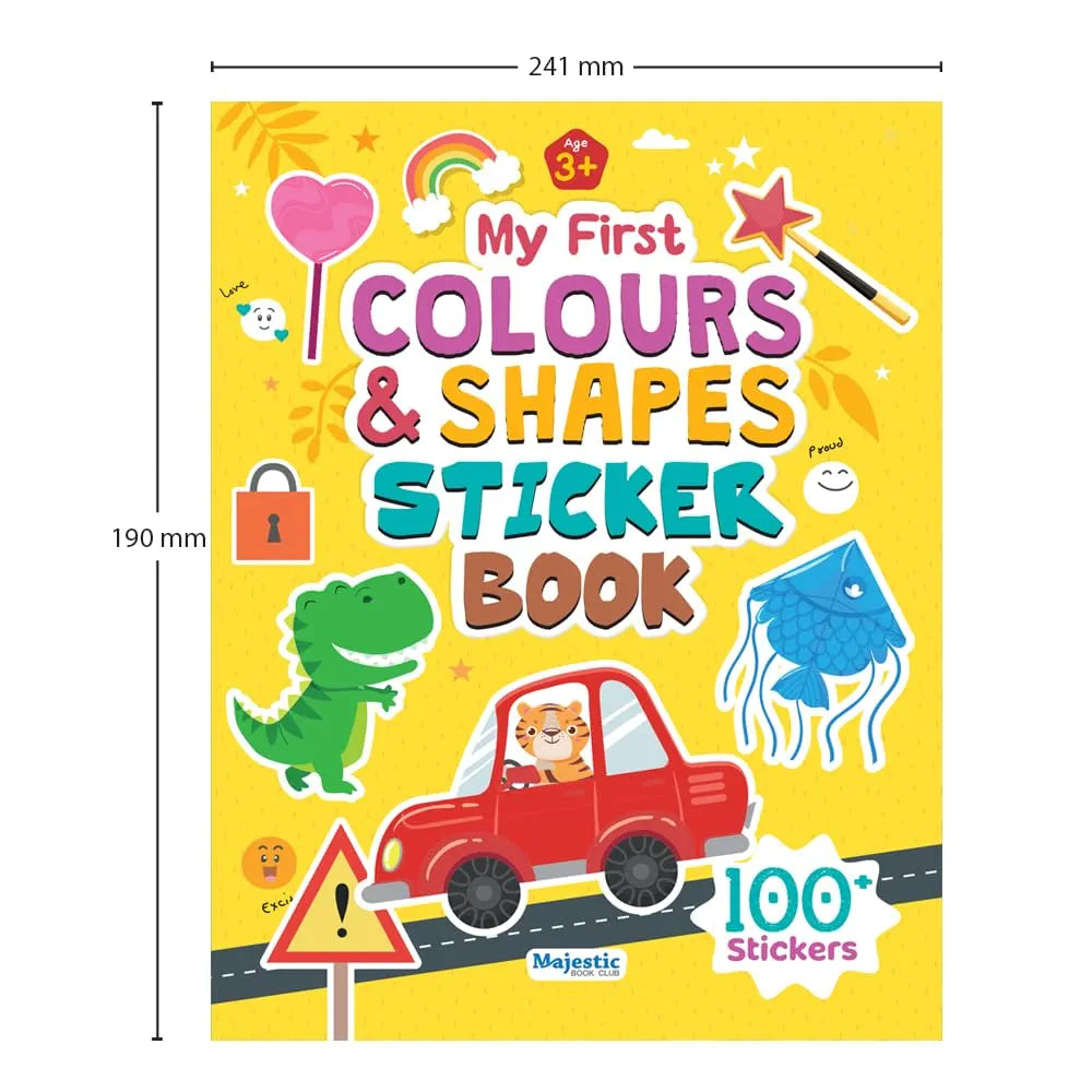 My First Colours & Shapes Sticker Book for Kids Ages 3+ | Fun Learning with 16 Pages + 4 Sticker Sheets | 2-in-1 Sticker Book | Fun Preschool Activity Book by Majestic Book Club