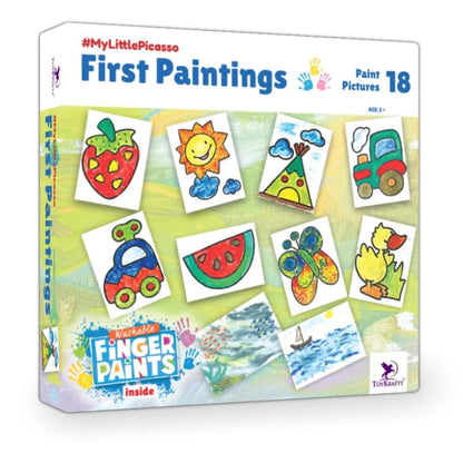 Toykraftt Finger Painting Kit Art Activity Kit Gift for for 3 to 5 Years Old| Washable Finger Paints| Art and Craft Kid for Toddlers| Child Safe Paints - Green