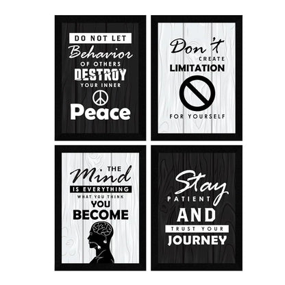 ArtX Paper Stay Patient Motivational Framed Posters Set of 4