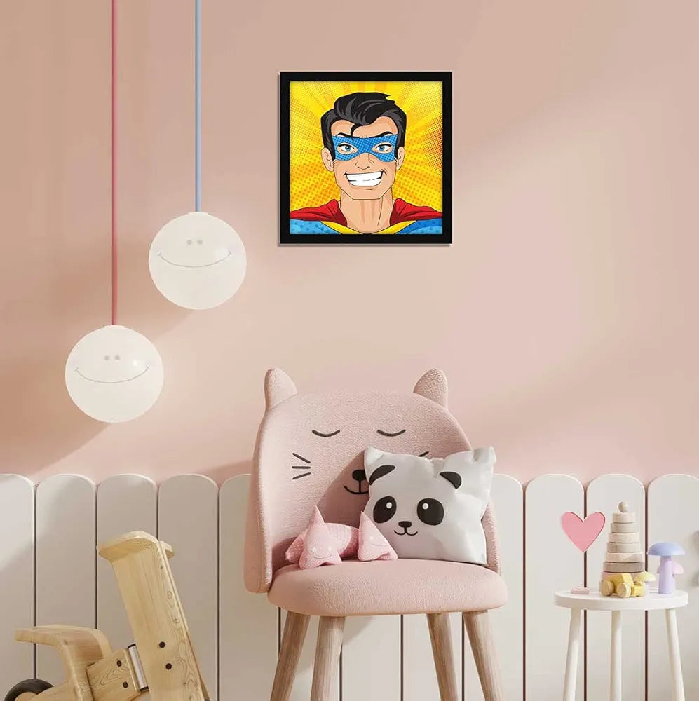 ArtX Paper Super Boy Pop Art Wall Art Painting Multicolor Abstract
