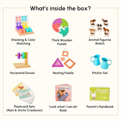 Curious Cub Montessori Learning Wooden Toys Box 9 | Brain Development Problem/puzzle Solving | Hand-eye Coordination