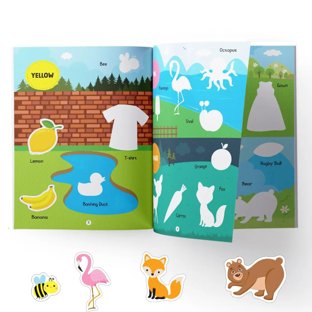 My First Colours & Shapes Sticker Book for Kids Ages 3+ | Fun Learning with 16 Pages + 4 Sticker Sheets | 2-in-1 Sticker Book | Fun Preschool Activity Book by Majestic Book Club