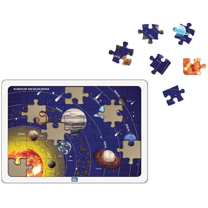 Mini Leaves 35 Piece Wooden Puzzle for Kids | Solar System Jigsaw Puzzle | Educational Toys for Kids 3+ Years