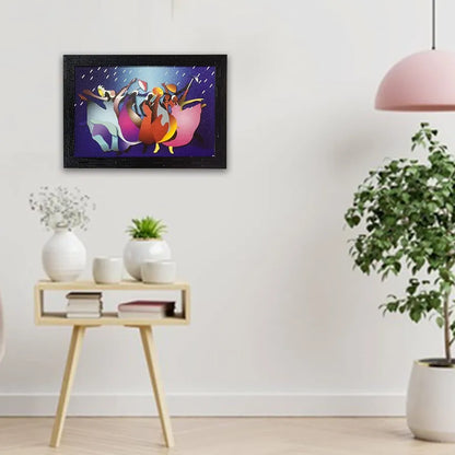 Lifehaxtore Wooden Framed Modern Art Rain Painting Zen Modern Art - Model 1