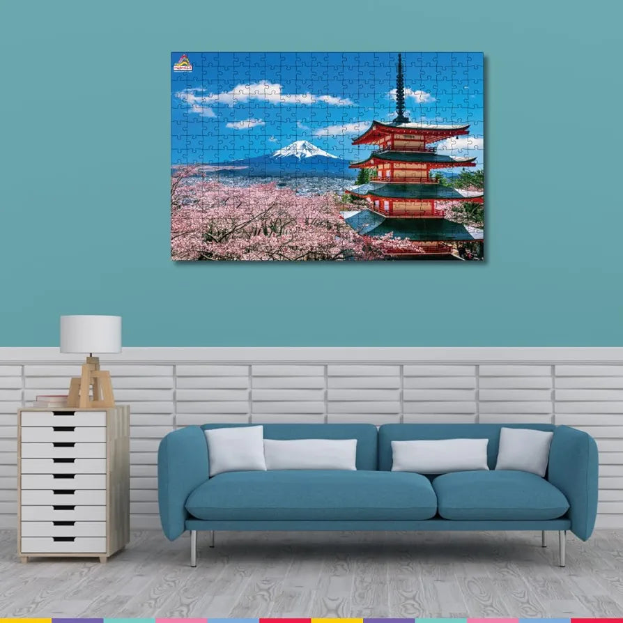 Playhills Mount Fuji, Japan  Landscape Wooden Jigsaw Puzzle for Children and Adults 8+ Years| Focus, Mind Relaxation Puzzles Family and Activity Games