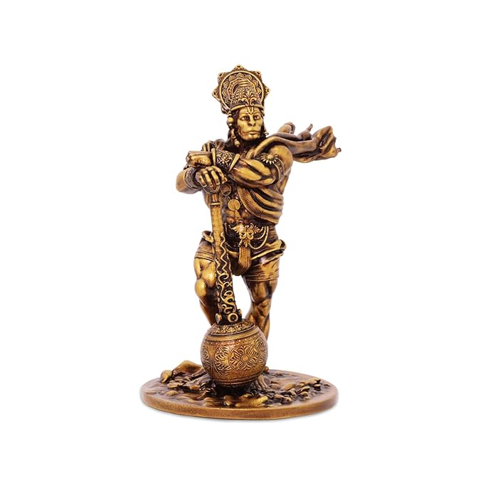 Tied Ribbons Bahubali Hanuman Ji Murti Small Resin for Car Dashboard Home Decor Pooja Room