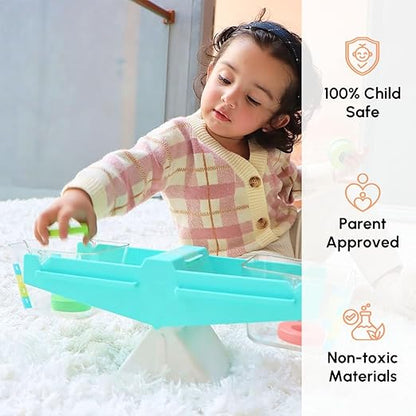 Curious Cub Montessori Balance Scale Toy for Kids | Balance Game Toy | Educational Number Learning Toy | Early Brain Development