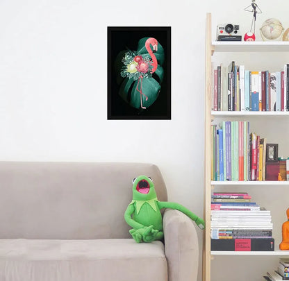 ArtX Paper Flamingo Bird Wall Art Painting Multicolor Bird