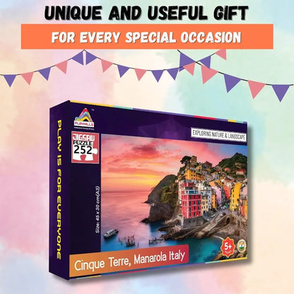 Playhills Beautiful Landscape Cinque Terre, Italy 252pcs Jigsaw Puzzle for Kids and Adults | Focus and Mind Relaxation Puzzles - Ideal Gift for Children