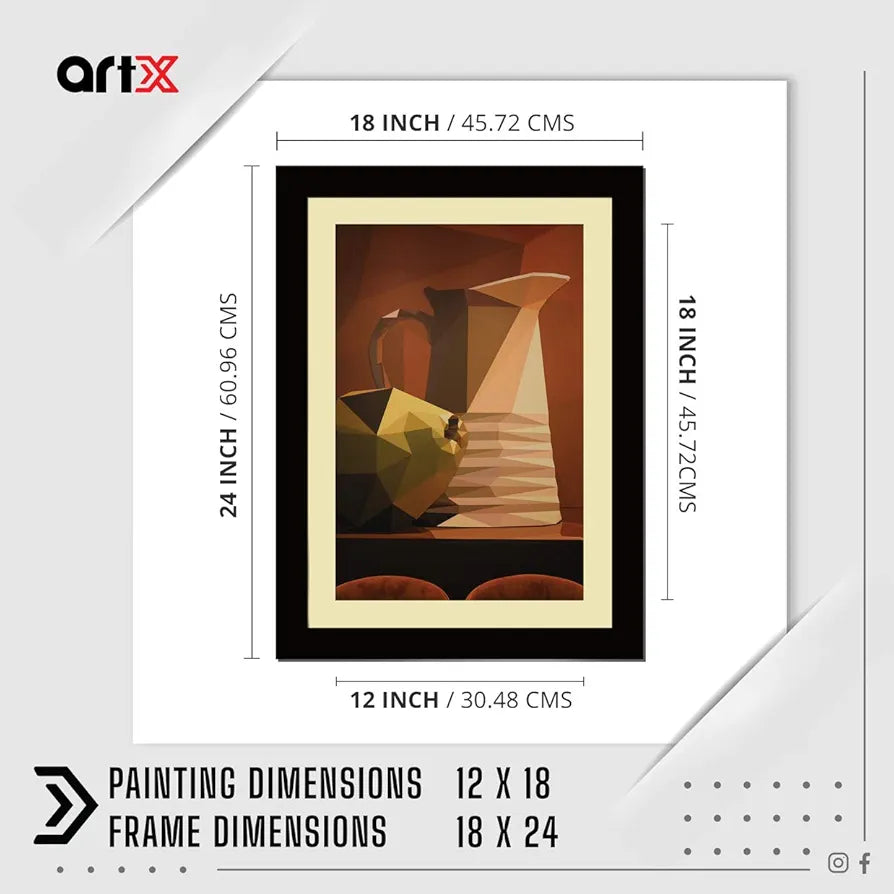 ArtX Paper Premium Abstract Kitchen Wall Art Painting Multicolor Abstract