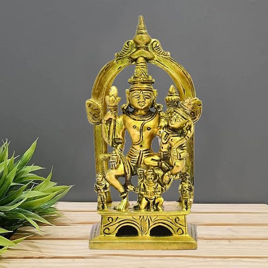 The Advitya Lord Vishnu Laxmi Sitting Murti | Vishnu Laxmi Statue/ Idol for Pooja & Decoration | 5.5" Inch