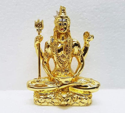 Gold Art India Silver Plated Lord Shiva Idol Bhole Baba Bholenath Hindu God Statue for Pooja