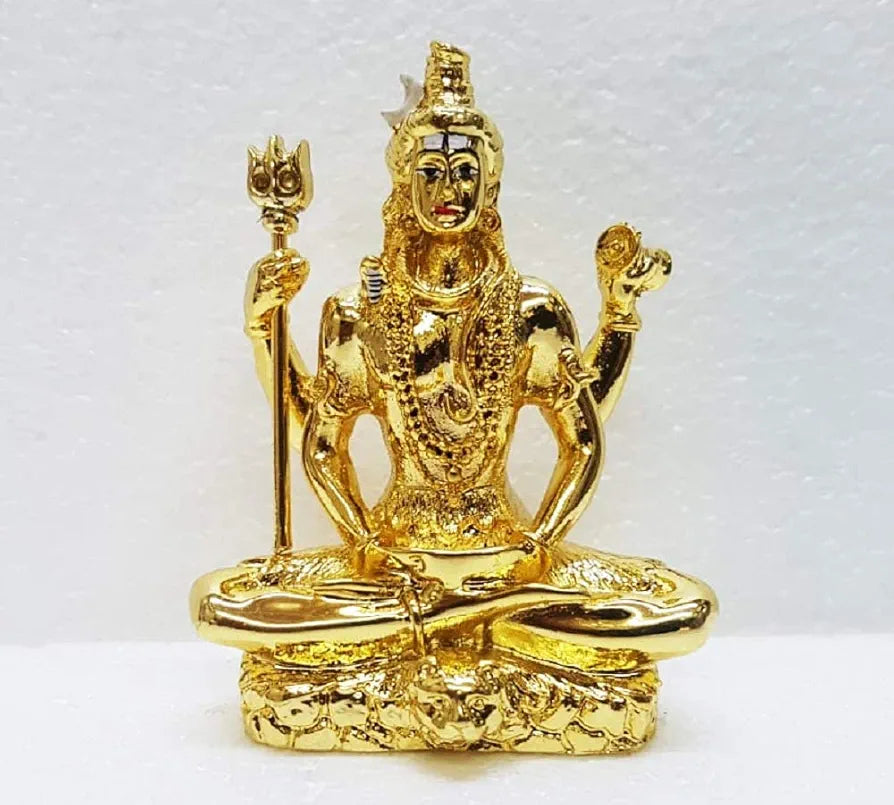 Gold Art India Gold Plated Lord Shiva Idol Gold