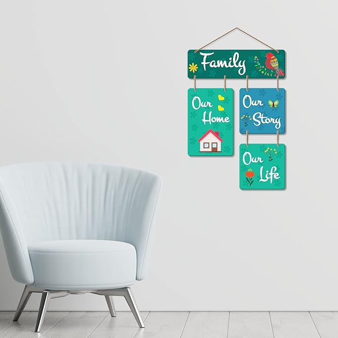 Artvibes Family Quote Decorative Wall Art Mdf Wooden Hanger Home Decor | Quotes Items | Modern Artworks