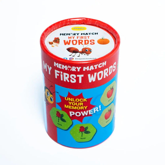 Memory Match Game: My First Words – 24 Durable Cards, 12 Word-Themed Pairs, Brain-Boosting Educational Game for Early Learners, Toddlers, and Families – THE BOOK TREE