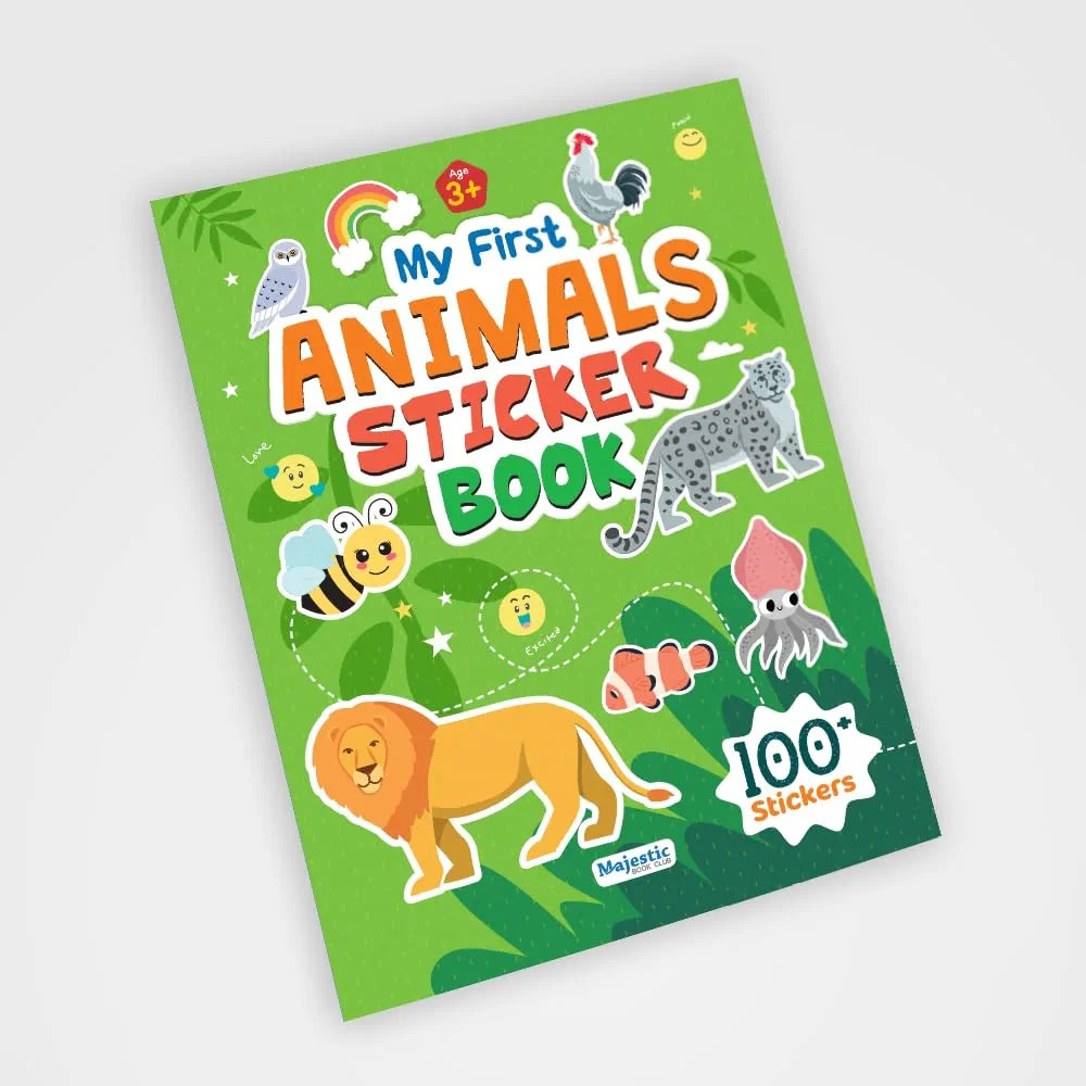 My First Animals Sticker Book for Kids Ages 3+ | Learn About Animals with 16 Pages + 8 Sticker Sheets | Educational & Engaging I Fun Preschool Activity Book by Majestic Book Club