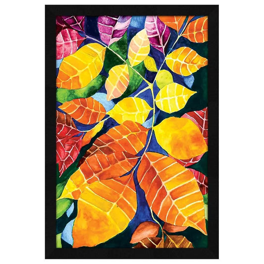 ArtX Paper Watercolors Floral Framed Wall Art Painting Multicolor Abstract Set of 1