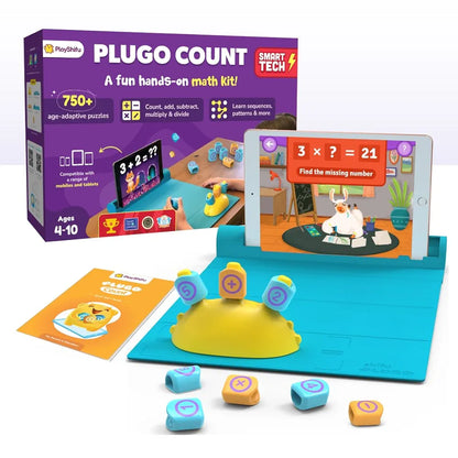 PlayShifu Plugo Count AR-Powered Math STEM Toy with Numbers and Arithmetic Operators for Kids - 250+ Story-Based Interactive Math Challenges Fun Learning, Interactive Game 