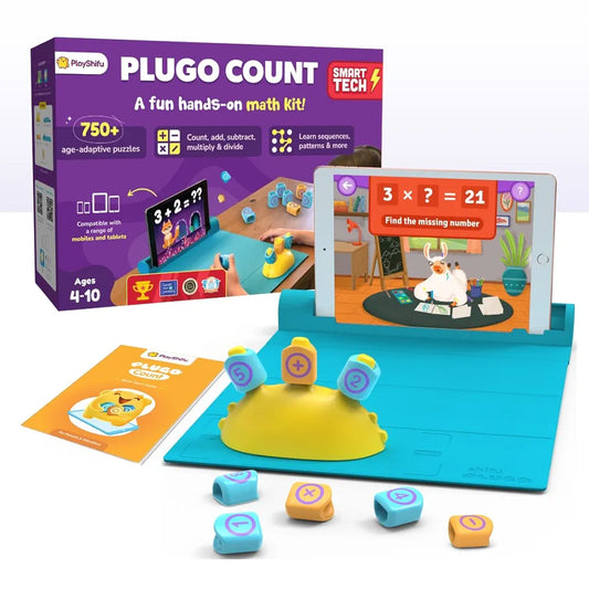 PlayShifu Plugo Count AR-Powered Math STEM Toy with Numbers and Arithmetic Operators for Kids - 250+ Story-Based Interactive Math Challenges Fun Learning, Interactive Game 