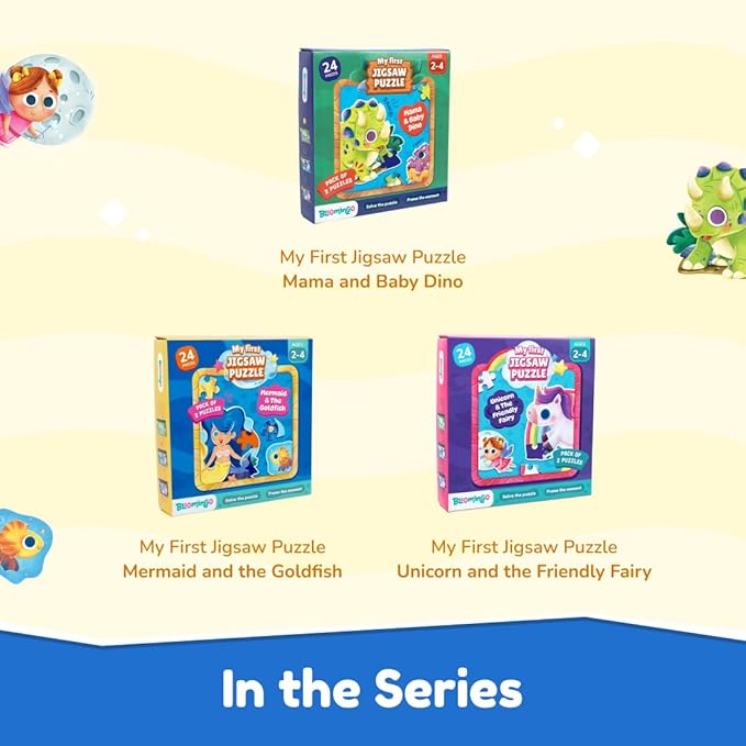 Bloomingo Puzzle Kit for Kids| My First Jigsaw Puzzle | Unicorn & the Friendly Fairy | 20+ Jigsaw Pieces | Mermaid