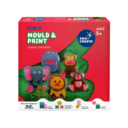 Fevicreate DIY Mould and Paint Jungle Animals Craft kit | Kids DIY Craft 5 Years | DIY kit