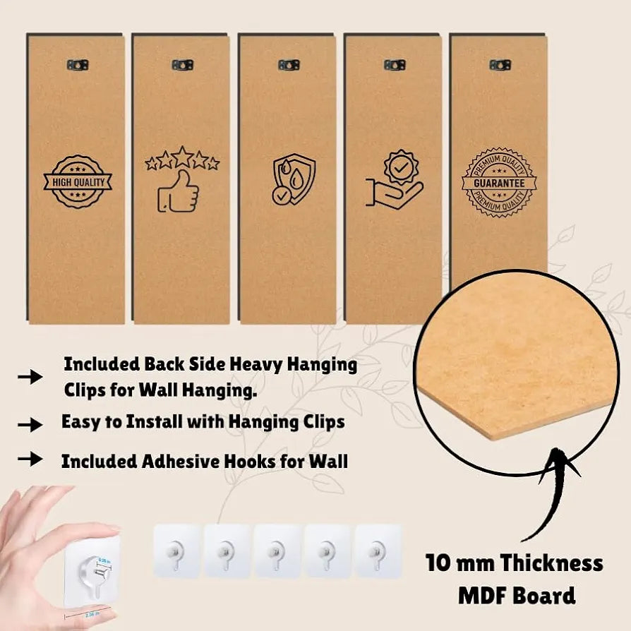 Livin'luxe Cute Kitten Wall Painting Cat & Butterfly Floral Art 5 Panel HD Painting Framed Artwork XL-35433