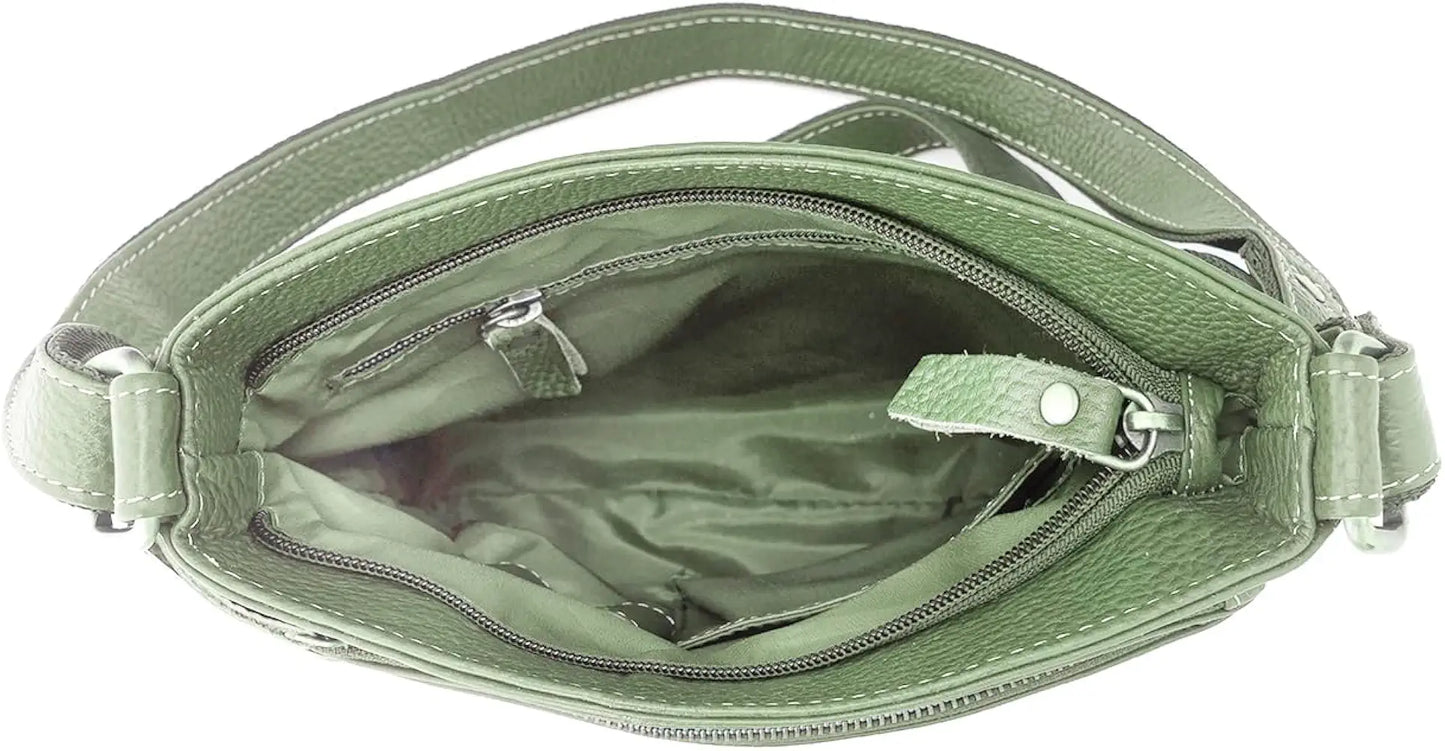 Goatter Genuine Leather 9.5" Inch Sling Cross-BodyBag for Girls And Women,