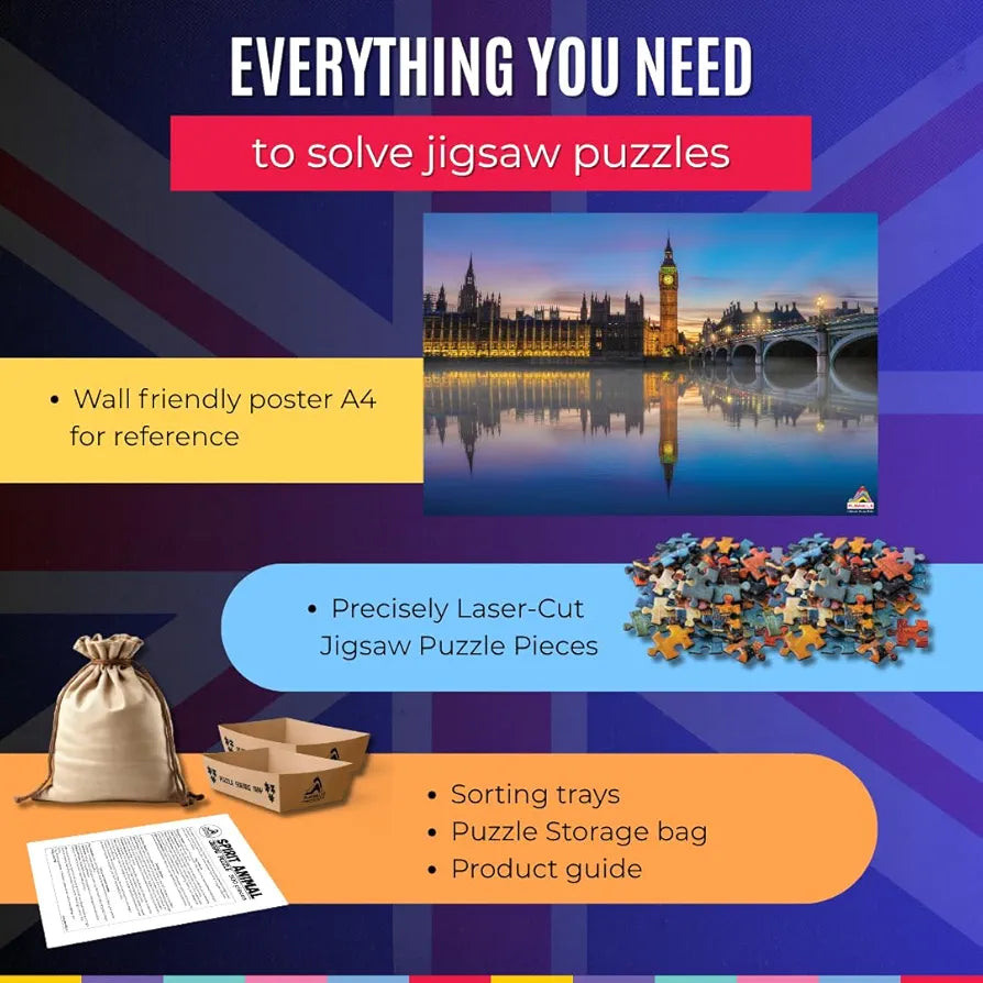 Playhills Big Ben, London  Global Architecture Wooden Jigsaw Puzzle for Children and Adults 8+ Years| Focus, Mind Relaxation Puzzles Family and Activity Games