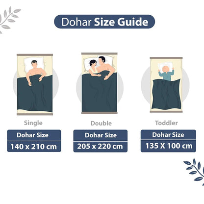 Divine Casa 100% Cotton Double Bed Dohar Lightweight & Ultra-Soft AC Blanket Colour Greyish Blue
