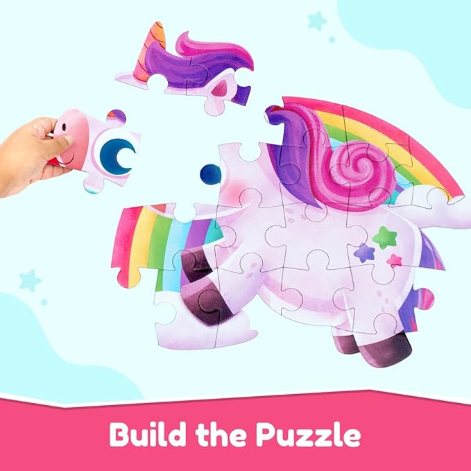Bloomingo Puzzle Kit for Kids | My First Jigsaw Puzzle | Unicorn & the Friendly Fairy | 20+ Jigsaw Pieces
