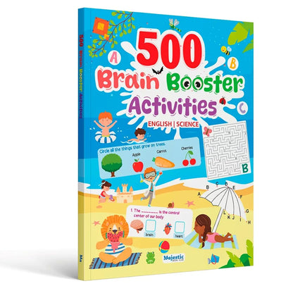 500 Brain Booster Activity Book for Kids Age 4+ | Fun English & Science Activities | Boost Focus, Confidence & Vocabulary | 500+ Engaging Tasks by The Book Tree