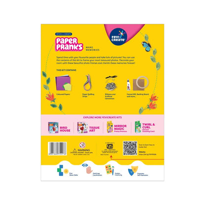 Fevicreate Photo Frame Art & Craft Kit | Make 3 Photo Frames with Origami, Quilling, Craft & More | Boost Child's Creativity | by Fevicol | Gift for Boys & Girls Age 5+ Years | Return Gift