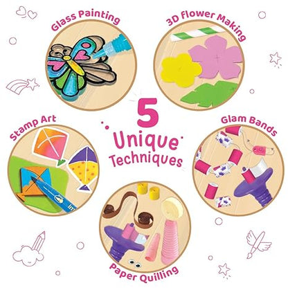 Imagimake Fabulous Craft Kit Arts Suncatcher Kits Kids Glass Painting Paper Quilling Kit Stamp Kids