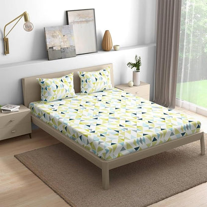 Wakefit Bedsheet For King Size Bedsheet King Size Bed Cotton 2 Pillow Covers Elastic Fitted Sheet Maze Multicolor