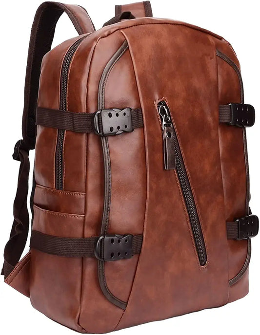 Fur Jaden Brown Backpack Bag for Men of Artificial Leather with Laptop Pocket