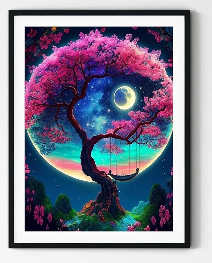 TREXEE 5D DIY Diamond Paint by Number Kits | 30 * 40 Cm Craft & Arts for Adults & Kids | Full Drill Crystal Rhinestone Diamond Painting for Wall Decor DIY Diamond Painting Kits Tree of Life Painting
