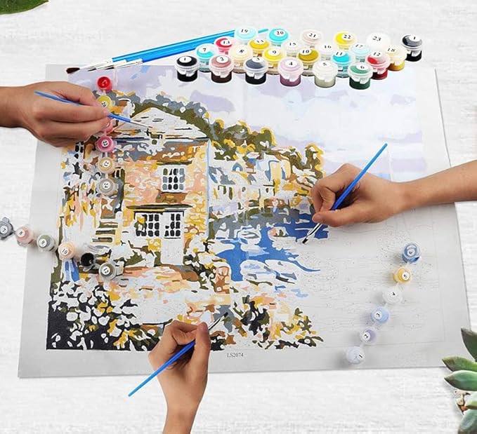Tulip N Turtle Birdie Diy Acrylic Paint by Number Kit for Adults Kids Beginner Number Painting Kit for Adults