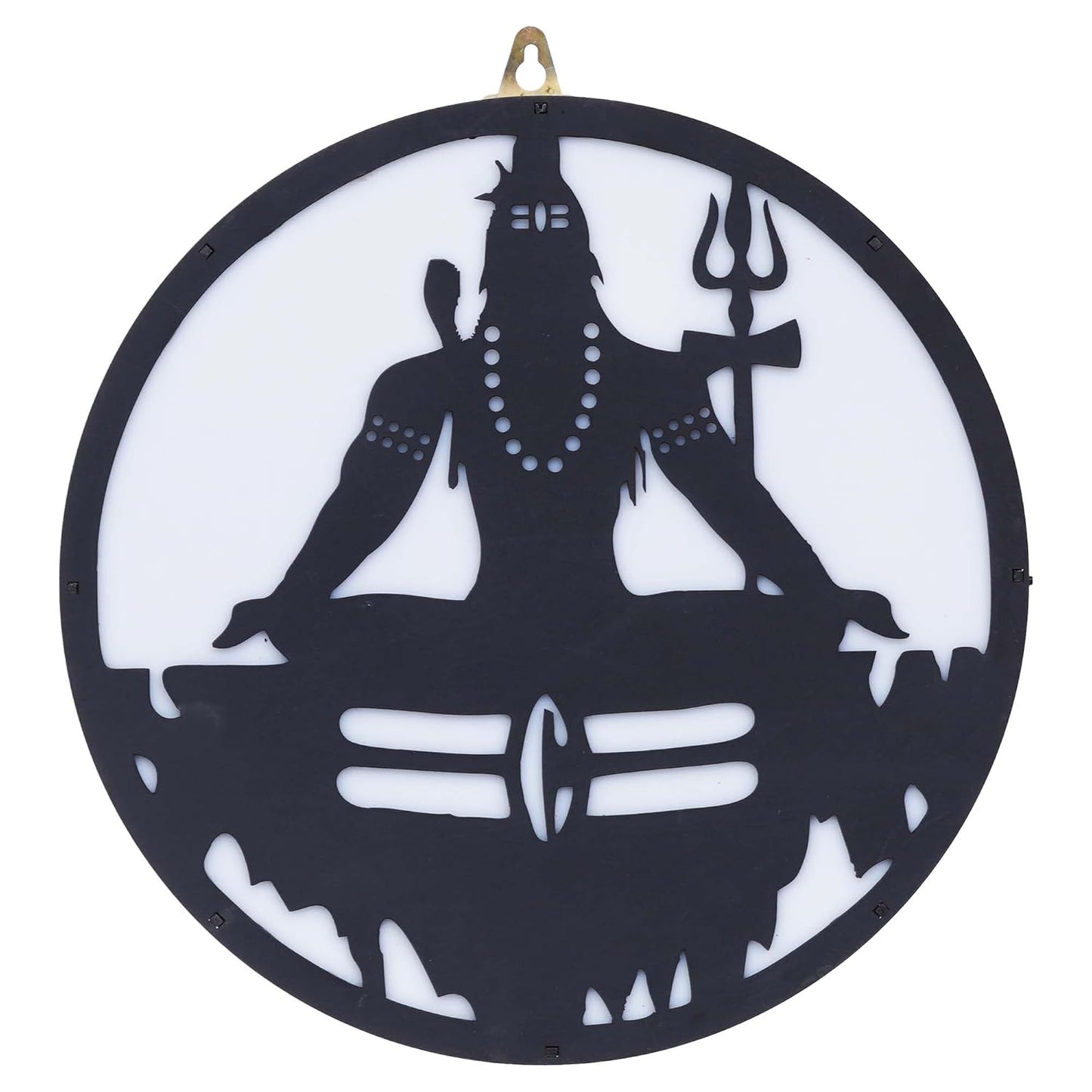 Ecraftindia Lord Shiva Wooden Cutout Led Light Lamp Decorative Wall Hanging for Home